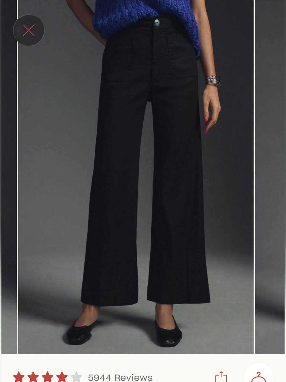 Anthropologie Colette Wide-Leg Pants — Black